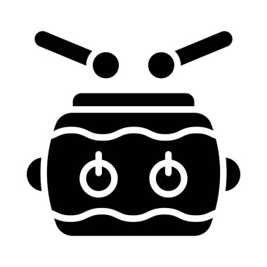 Rattles vektör tasarımı ile Çin Geleneksel Müzik Davulu, düzenlenebilir simge