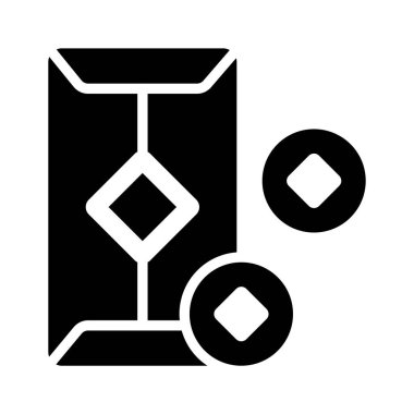 İçinde Çin kırmızı zarfı, Çin yeni yıl hediye paketi konsept simgesi olan bozuk paralar.