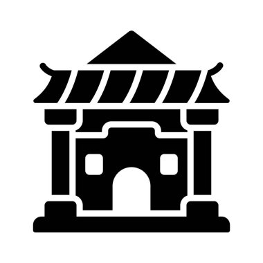 Çin dini yapı vektör tasarımı, Çin tapınağı ikonu