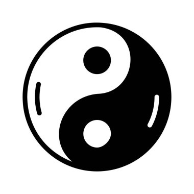 Beyaz arka planda izole edilmiş Çin yin yang sembolü vektör tasarımı