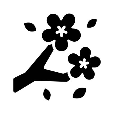 Sakura çiçek vektör tasarımı, kiraz çiçeği ikonu modern tarzda