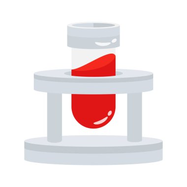 Laboratuvar testleri ve analizleri için kan içeren bir test tüpü.