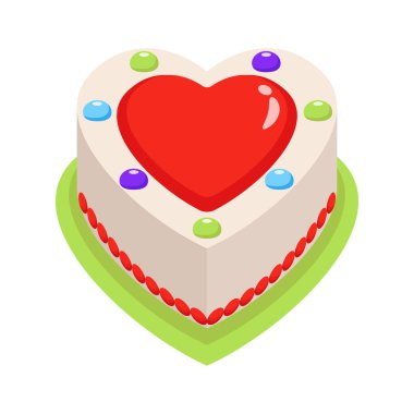 Bu harika kalp pastası ikonunu moda tasarım tarzında al.