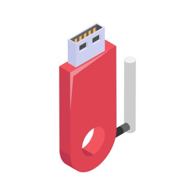 Get your hands on this amazing icon of dongle in modern style clipart