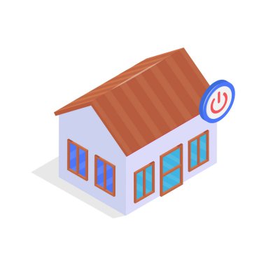 IoT aygıtlarıyla entegre edilmiş akıllı bir ev tasvir eden simge