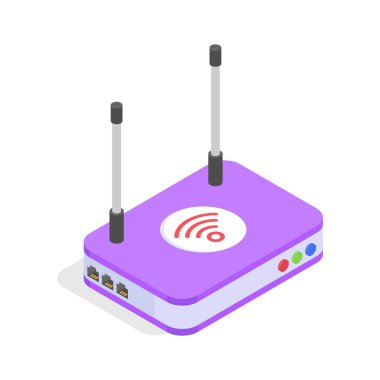 IoT entegrasyonlu kablosuz yönlendirici simgesi