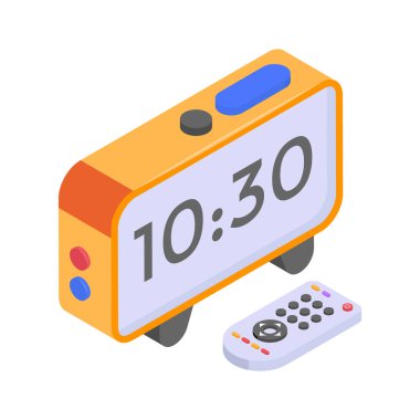 Moda tarzında izometrik tarzda akıllı alarmlı saatin ana simgesi