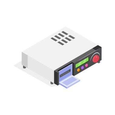 Moda tarzında amplifikatörün modern izometrik simgesi