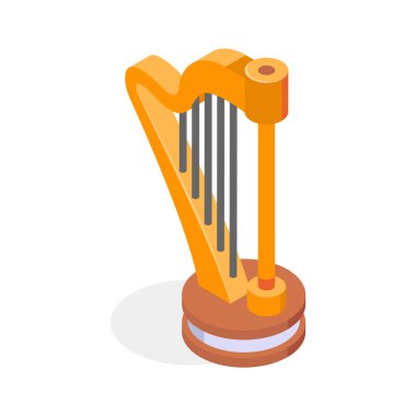 Klasik ve orkestra performansları için zarif bir arp enstrümanı