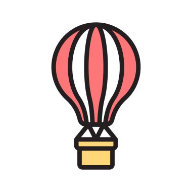 Açık hava maceralarını temsil eden canlı sıcak hava balonu ikonu