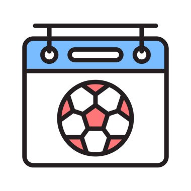 Calendar featuring a soccer ball to highlight sports events clipart