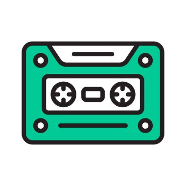 Modern tarzda bir kaset simgesi, çokluortam aygıt vektörü