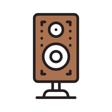 Audio speaker vector design in in trendy style, isolated on white background