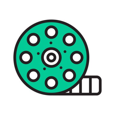 Film rulosunun Doodle tasarım simgesi, kullanmaya hazır