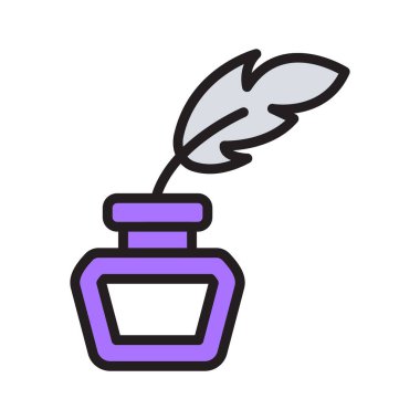 Yazı ve yaratıcılığı sembolize eden geleneksel mürekkep ve kalem.