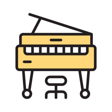 Müzik, sanat ve yaratıcılığı temsil eden klasik bir piyano simgesi