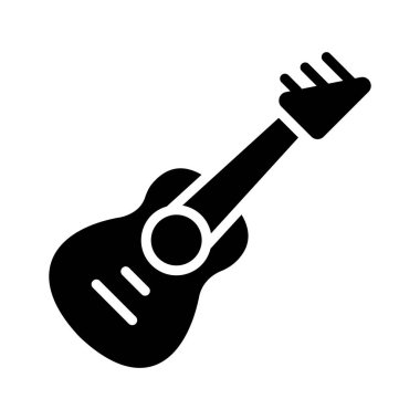 Müzik, yaratıcılık ve performansları temsil eden bir akustik gitar vektörü