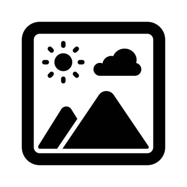 Fotoğrafçılığı ve açık hava güzelliğini sembolize eden manzara resmi simgesi