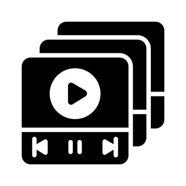 İçerikle oynayan, akış ve dijital ortamı sembolize eden bir video oynatıcı