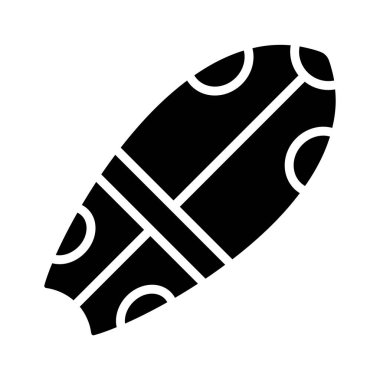 Su sporları, eğlence ve okyanus aktivitelerini sembolize eden bir sörf tahtası vektörü