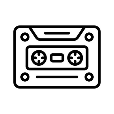 Modern tarzda bir kaset simgesi, çokluortam aygıt vektörü