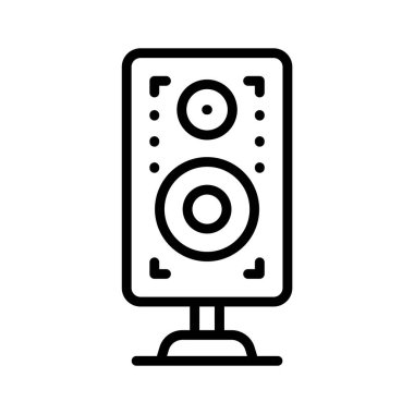 Audio speaker vector design in in trendy style, isolated on white background