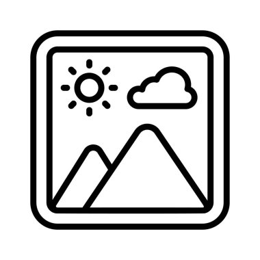 Fotoğrafçılığı ve açık hava güzelliğini sembolize eden manzara resmi simgesi