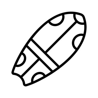 Su sporları, eğlence ve okyanus aktivitelerini sembolize eden bir sörf tahtası vektörü