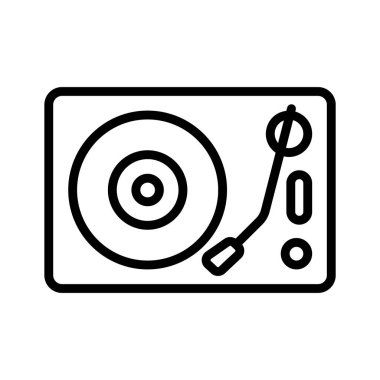 Vinil kayıt vektör tasarımı, müzik diskinin modern tarzda simgesi