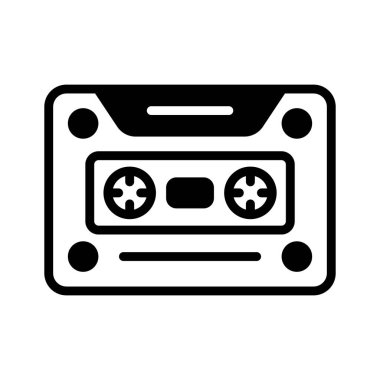 Modern tarzda bir kaset simgesi, çokluortam aygıt vektörü