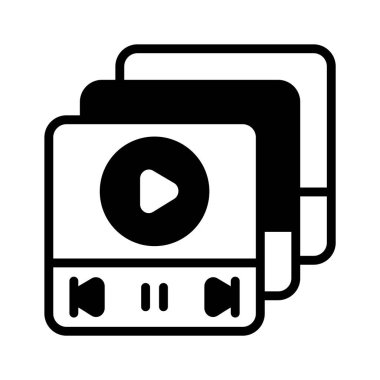 İçerikle oynayan, akış ve dijital ortamı sembolize eden bir video oynatıcı