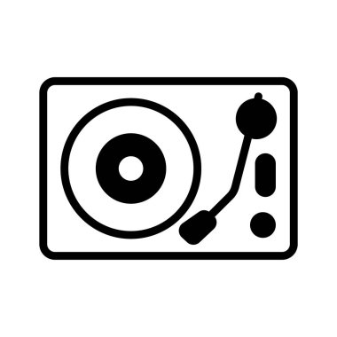 Vinil kayıt vektör tasarımı, müzik diskinin modern tarzda simgesi