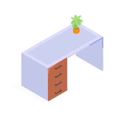 Moda tarzında ofis masasının yaratıcı tasarım simgesi