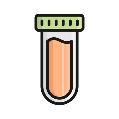 Laboratuvar analizlerinde, deneylerde ve teşhislerde kullanılan bir test tüpünün simgesi