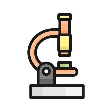 Araştırma, bilim ve tıbbi teşhisleri temsil eden laboratuvar mikroskobu simgesi
