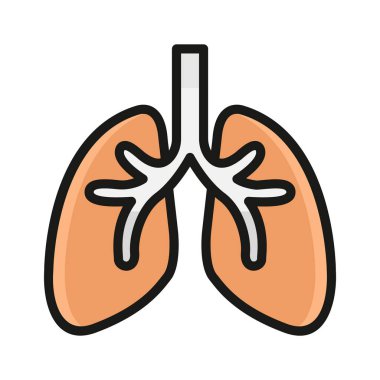 İnanılmaz bir insan akciğeri ikonu, vektör kullanmaya hazır