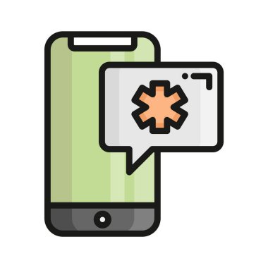 Tıbbi haç sembollü akıllı telefonun simgesi