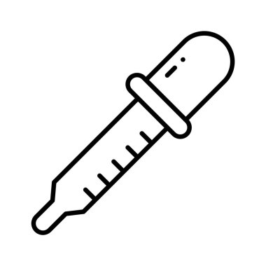 Damlatıcının, pipet damlatıcısının, ilaç damlatıcısının modern simgesi