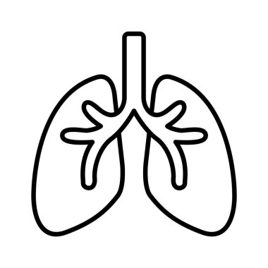 İnanılmaz bir insan akciğeri ikonu, vektör kullanmaya hazır