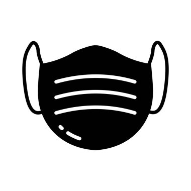 Yüz maskesi simgesi, sağlık ve güvenlik bilgilerini göstermek için mükemmel