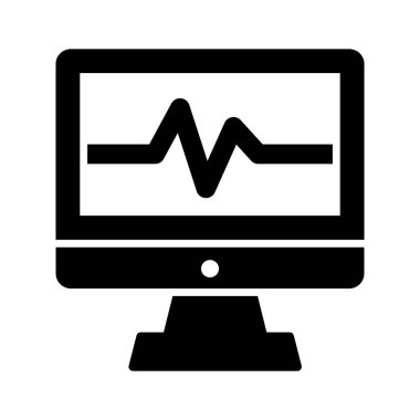 Kalp atışlarını ve kalp sağlığını ölçen ECG makinesinin inanılmaz bir simgesi..