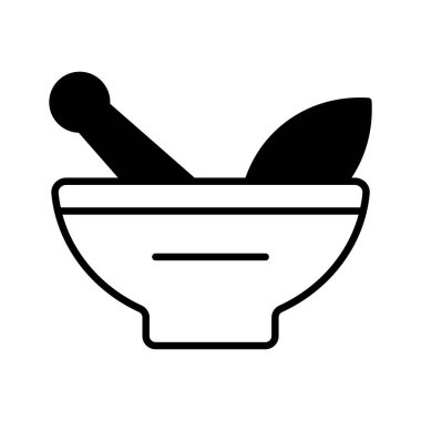 Bitkisel ilaç konsepti ile havan ve tokmak