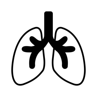 İnanılmaz bir insan akciğeri ikonu, vektör kullanmaya hazır