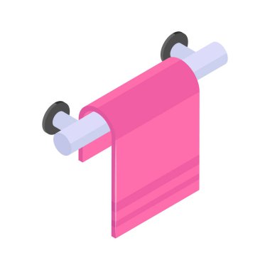 Havlu rafının izometrik simgesini modada kullanmaya hazır