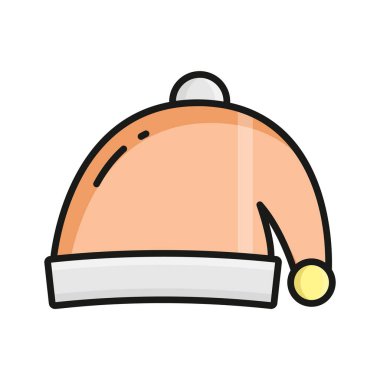 Klasik Noel Baba şapkası, ponponlu, şenlikli başlık.