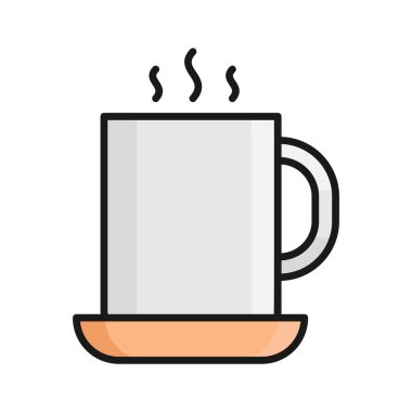 Moda tasarım tarzında bir çay fincanı ikonu, düzenlenebilir ikon sıcak içecek konsepti