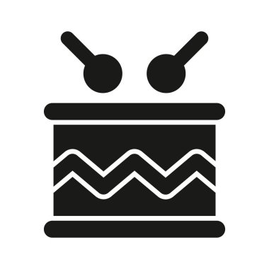 Davul simgesi tasarımı, trampet vektörü, olay kutlaması aksesuarı