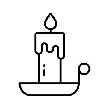 Büyüleyici bir mum ikonu, vektör kullanmaya hazır