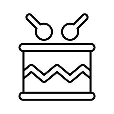 Davul simgesi tasarımı, trampet vektörü, olay kutlaması aksesuarı