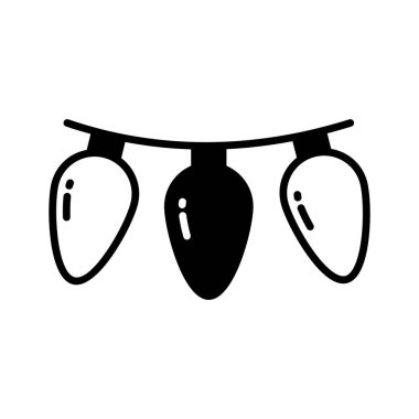 Dekorasyon ışıkları vektör tasarımı modern stil, noel takı simgesi